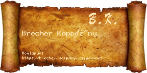 Brecher Koppány névjegykártya
